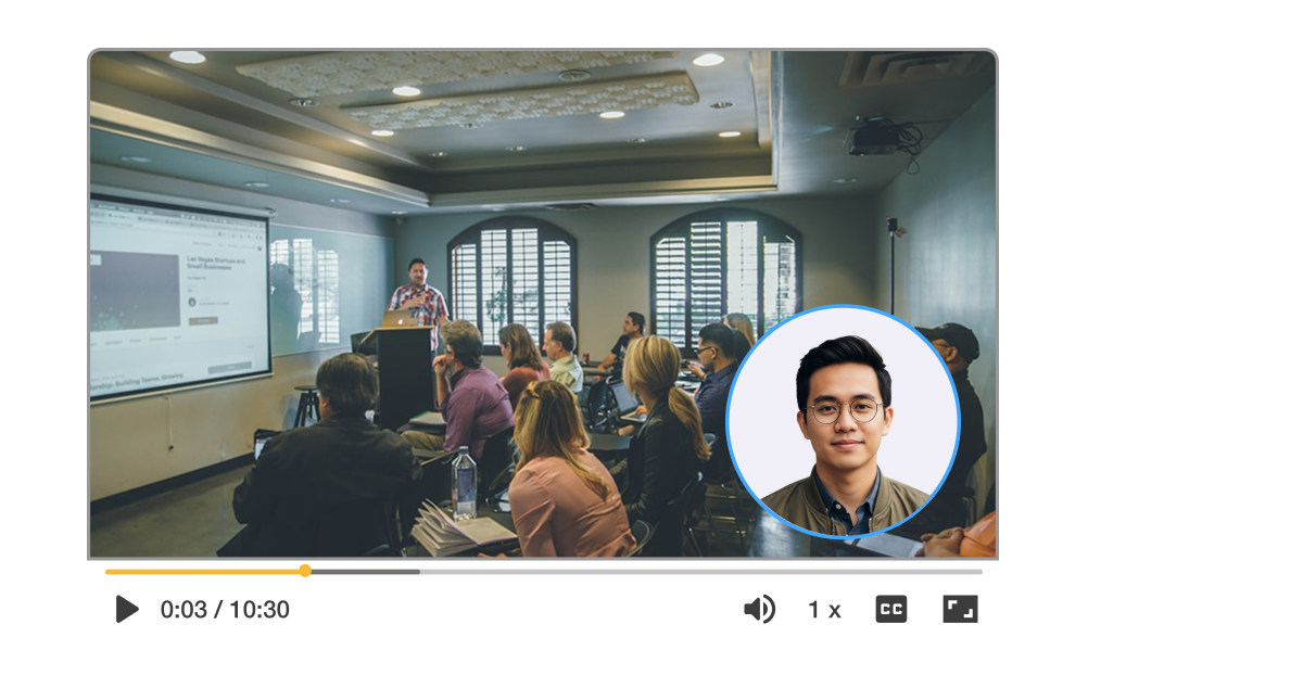 Superintendent using an AI video creation tool for education administrators with avatars to deliver consistent updates