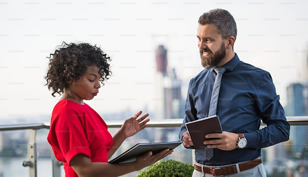 School administrator recording a crisis update using an AI video creation tool for administrators