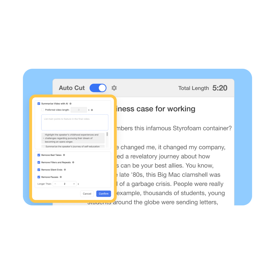 AI video editing tools for polishing videos in Visla