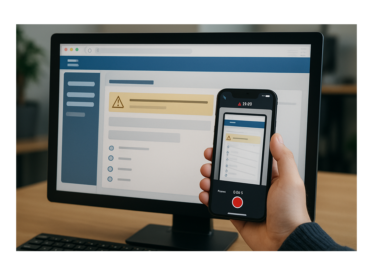 Screen step recorder how to guide for quality assurance and bug reporting with step-by-step issue tracking