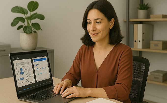 IT runbook video creator used to record an Okta or SSO password reset walkthrough, replacing long PDFs and cutting HR tickets