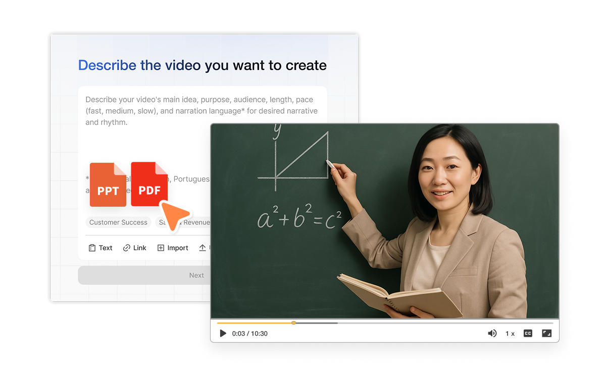 Using AI video tools for teachers to turn PDFs and PowerPoint slides into teaching videos